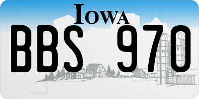 IA license plate BBS970