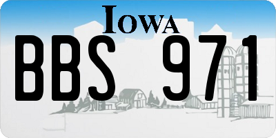 IA license plate BBS971