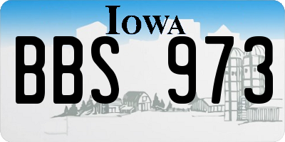 IA license plate BBS973