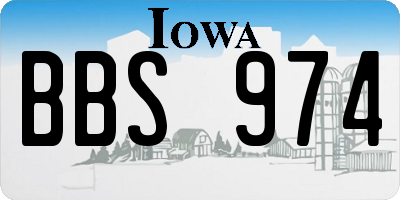 IA license plate BBS974