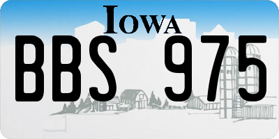 IA license plate BBS975