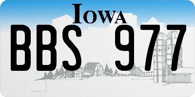 IA license plate BBS977