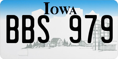 IA license plate BBS979