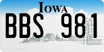 IA license plate BBS981