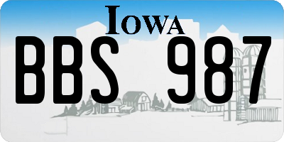 IA license plate BBS987