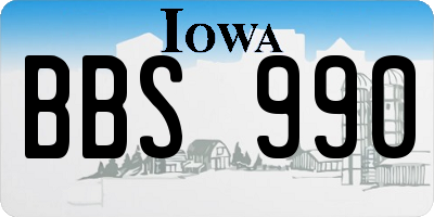 IA license plate BBS990