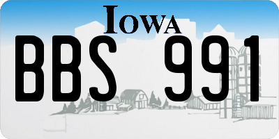 IA license plate BBS991