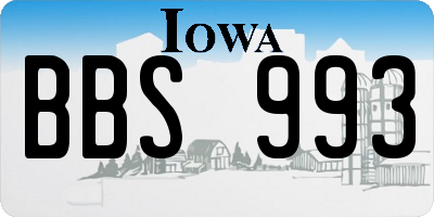 IA license plate BBS993