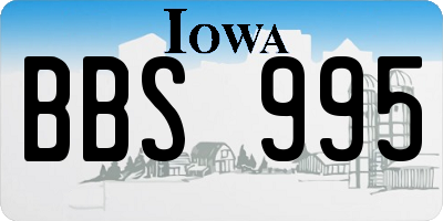 IA license plate BBS995