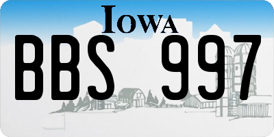 IA license plate BBS997
