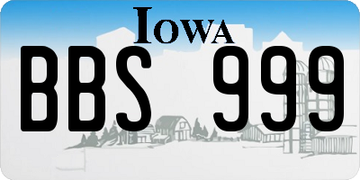 IA license plate BBS999
