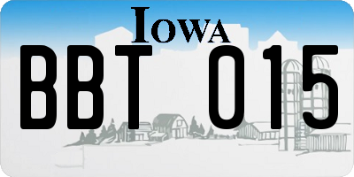 IA license plate BBT015