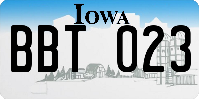 IA license plate BBT023