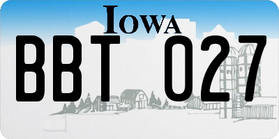 IA license plate BBT027