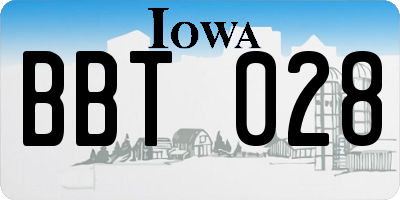 IA license plate BBT028