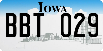IA license plate BBT029