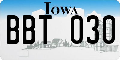 IA license plate BBT030