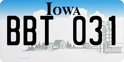 IA license plate BBT031