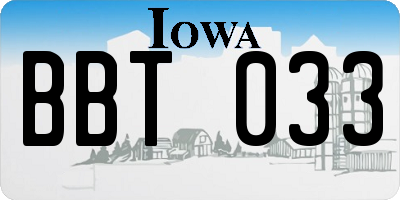IA license plate BBT033