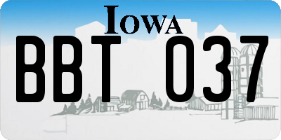 IA license plate BBT037