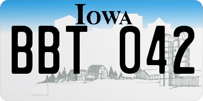 IA license plate BBT042