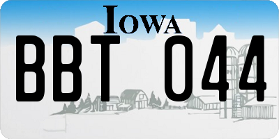 IA license plate BBT044