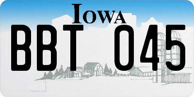 IA license plate BBT045