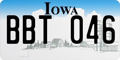 IA license plate BBT046
