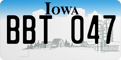 IA license plate BBT047