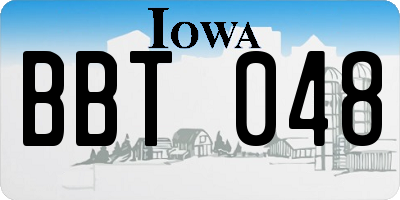 IA license plate BBT048