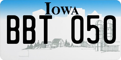 IA license plate BBT050