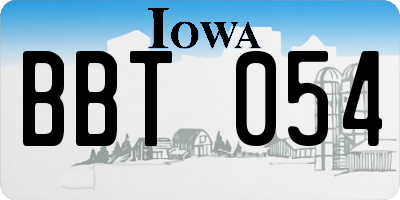 IA license plate BBT054