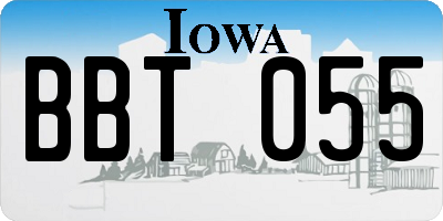 IA license plate BBT055