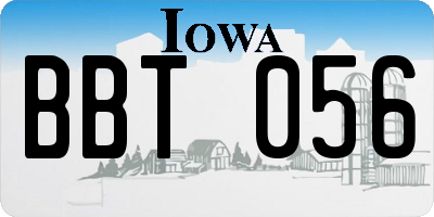 IA license plate BBT056