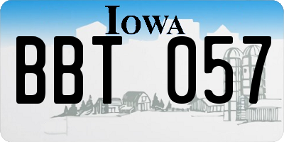 IA license plate BBT057