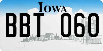 IA license plate BBT060