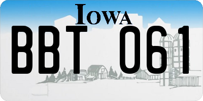 IA license plate BBT061