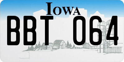 IA license plate BBT064