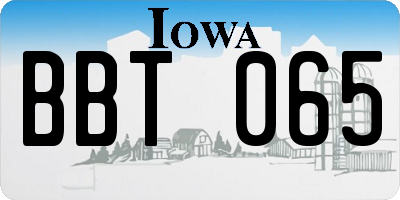 IA license plate BBT065
