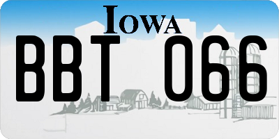IA license plate BBT066