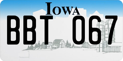 IA license plate BBT067