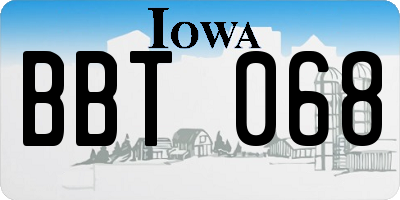 IA license plate BBT068