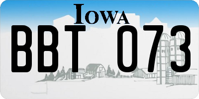 IA license plate BBT073