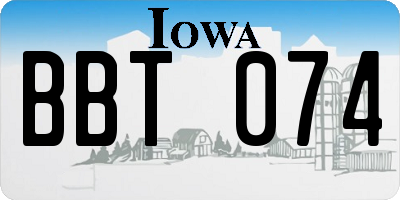 IA license plate BBT074
