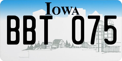 IA license plate BBT075