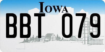 IA license plate BBT079