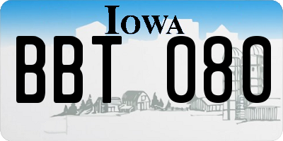 IA license plate BBT080