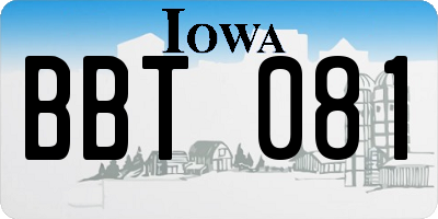 IA license plate BBT081