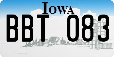 IA license plate BBT083