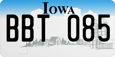IA license plate BBT085